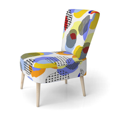 Multicolor Circle Pattern - Upholstered Patterned Accent Side Chair