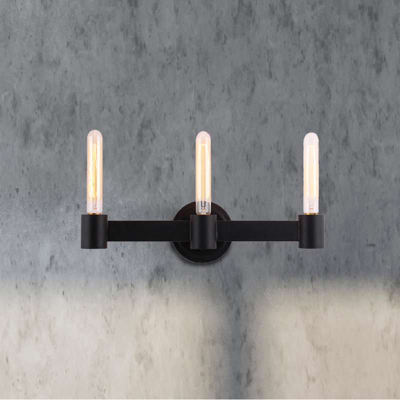 Ryma 3-Light Dimmable Matte Black Vanity light