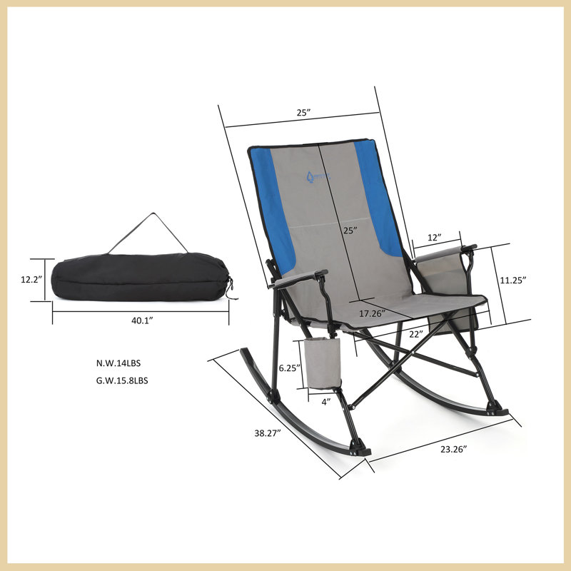 Chaise berçante pliable, Gris te bleu
