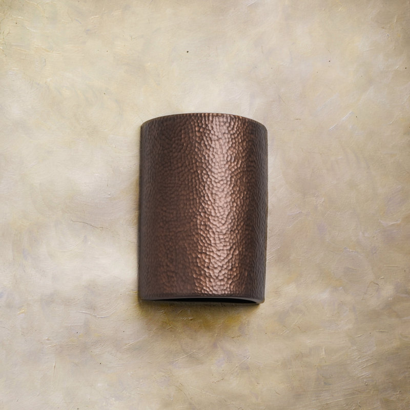Cammi Ceramic Outdoor Wall Light, LED Bulb Included, Rubbed Copper, 13" H x 9" W x 5" D