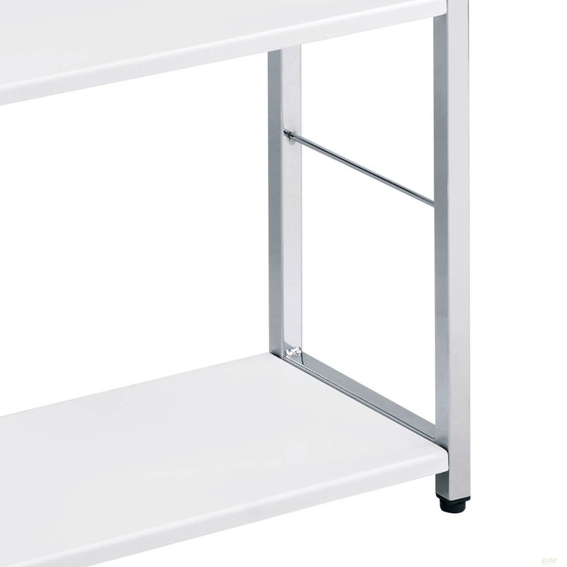 Chrome 4-Tier Rectangular Bookshelf (Bookshelf), White/Silver