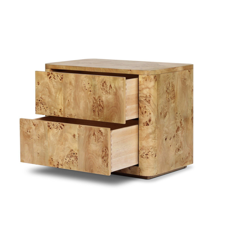 Mullins Nightstand-Natural Mappa Burl