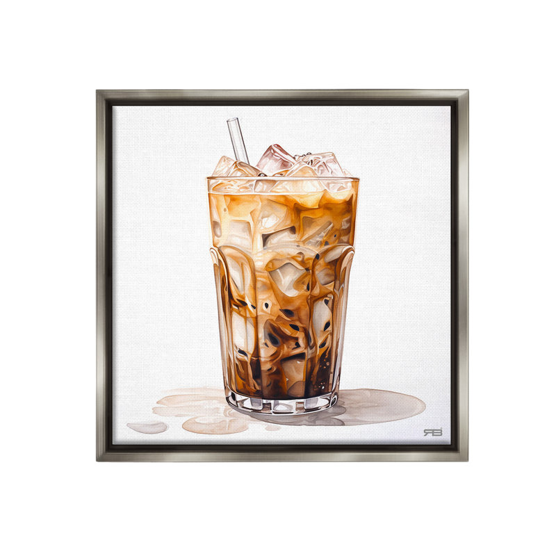 «Coffee With Swirled Milk» sur toile, Cadre flottant gris lustré, H 25 po x l 25 po