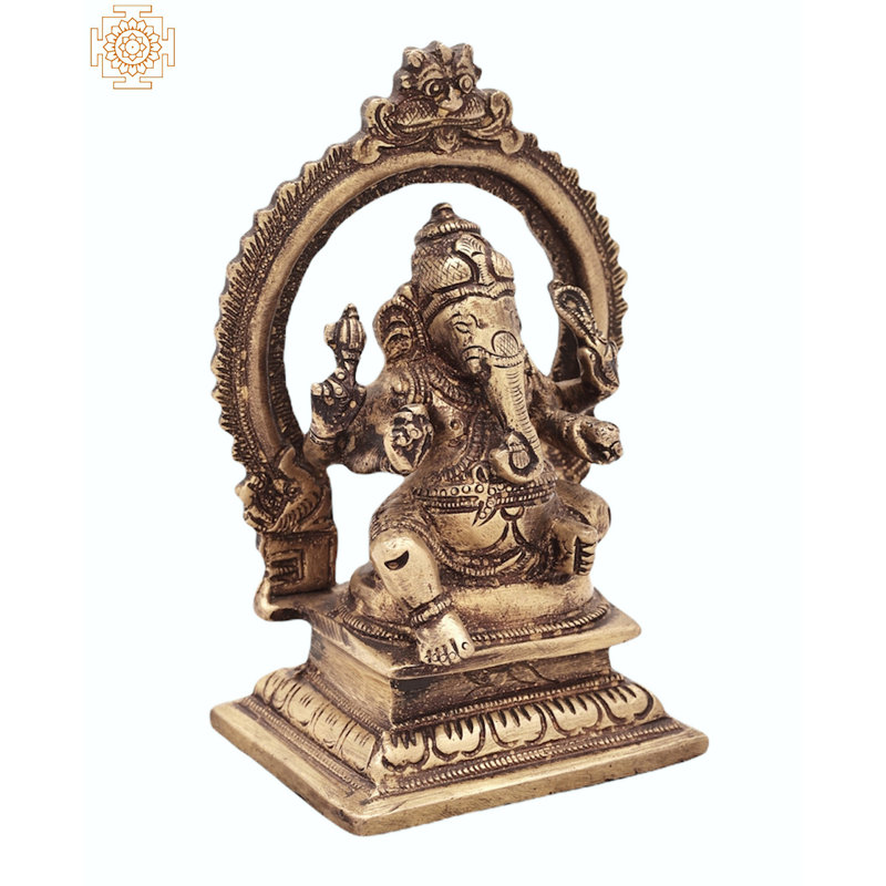 Ganesha avec figurine Aureole, Or