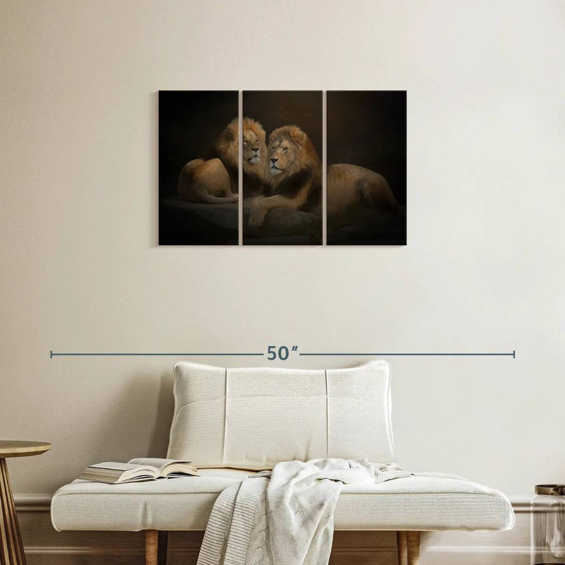 Twin Lions, 20" H x 33" W