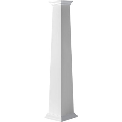 Craftsman Classic Square Tapered Smooth PVC Column Kit, Standard Capital & Standard Base
