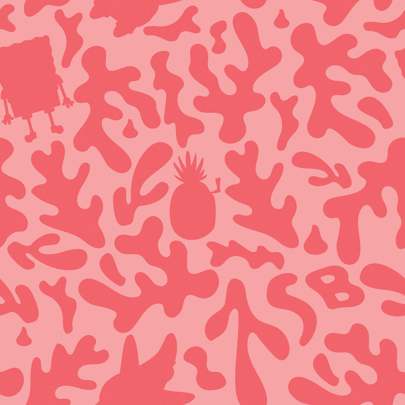 Papier peint adhésif SpongeBob SquarePants, Corail