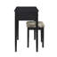 Coiffeuse à plateau avec miroir rabattable, 2 tiroirs et tabouret à motif de papillons 36 po Fidelmar-24748879