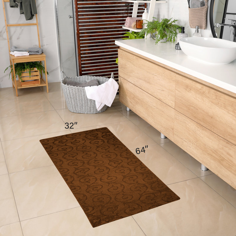 Tapis de cuisine Design, Rectangle 2 pi 8 po x 5 pi 4 po, Brun
