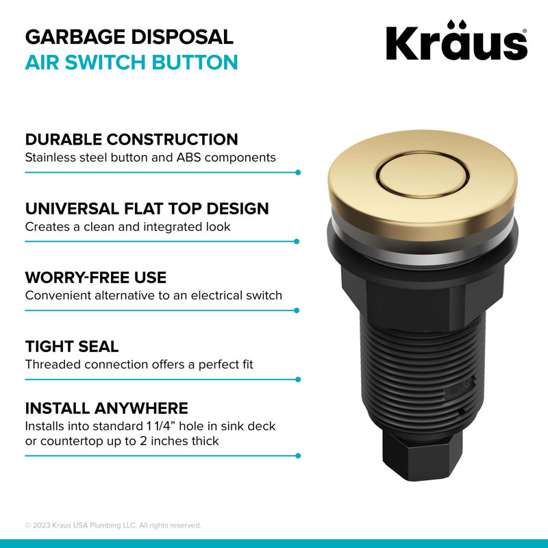 WasteGuard Air Switch, Brushed Brass
