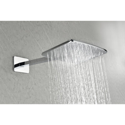 Shower System With Shower Head, Hand Shower, Slide Bar,, Shower Arm, Hose, Valve Trim, And Lever Handles
