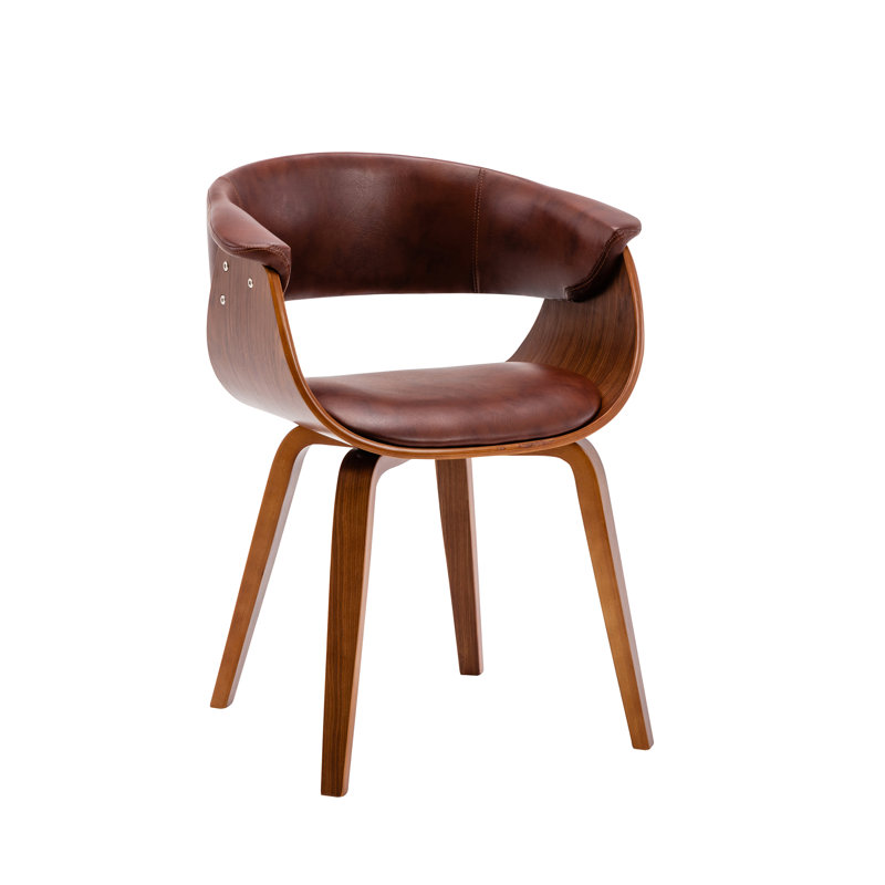 48cm H Polyurethane Upholstered Armchair, Brown