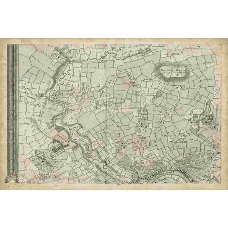 Carte de la grille de Londres V, H 8 po x l 12 po
