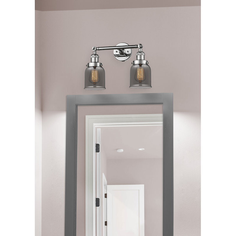 Latta 2 - Light Dimmable Vanity Light, Incandescent, Brushed Satin Nickel, Plated Smoked