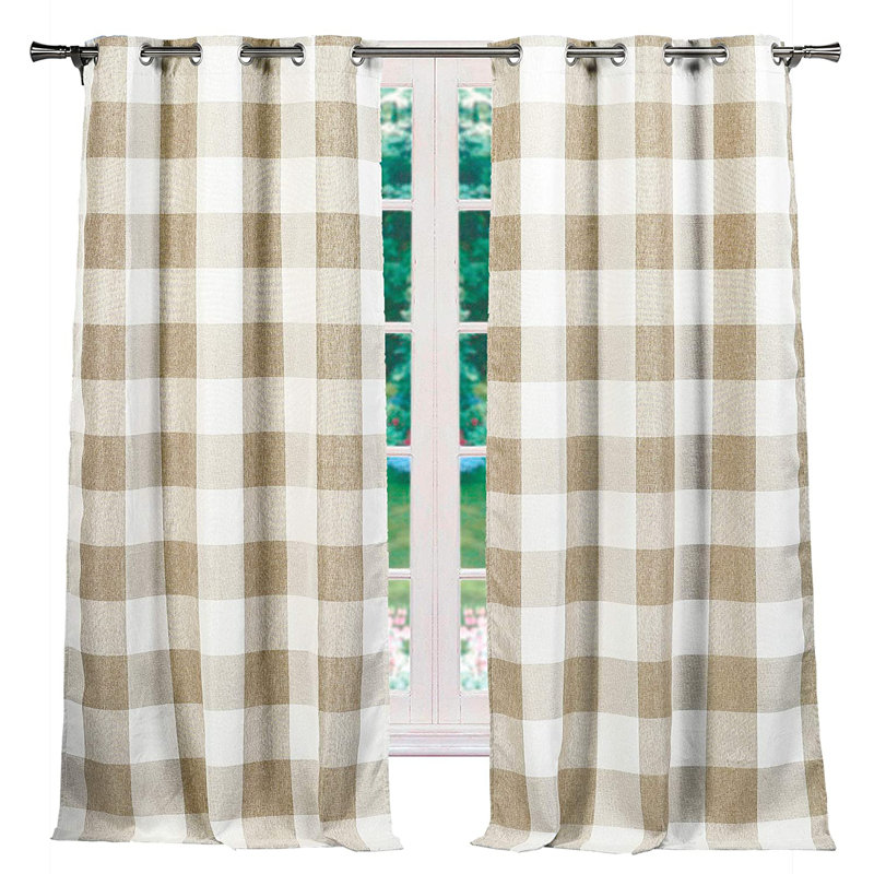 Ensemble de 2 rideaux occultant avec œillets Behanan Buffalo, Lin lin, l 37 po x L 63 po