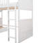 Lit superposé simple blanc avec mezzanine et tiroirs de rangement - et chambre à coucher avec compartiments pratiques-118036348