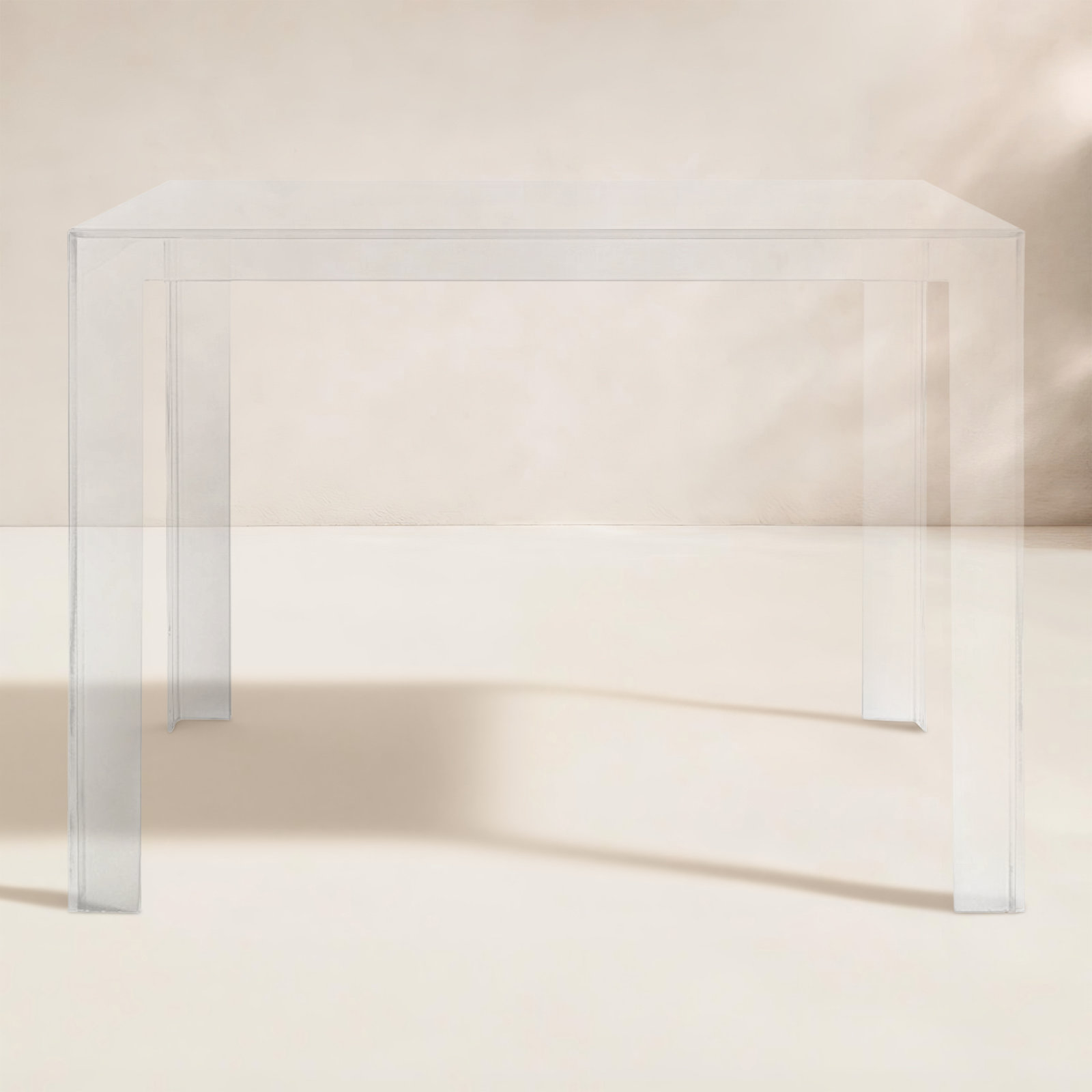 Invisible Coffee Table, Amber, 28.35" H x 39.37" L x 39.37" W