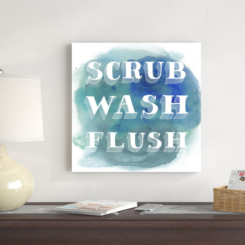 «Bathroom Do's I», art textuel sur toile, H 20 po x l 20 po, Toile tendue