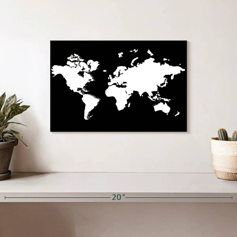 Aliaz Dark World Map, 8" H x 12" W