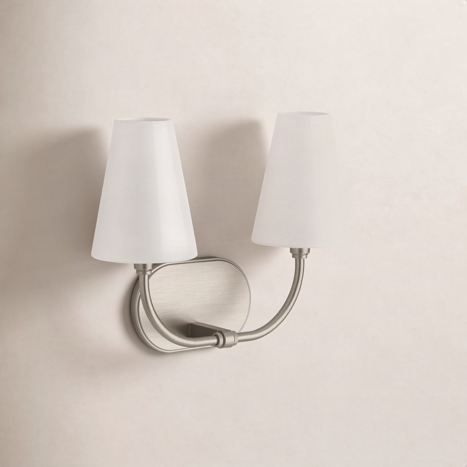 Kernen 2-Light Armed Sconce, Brushed Nickel