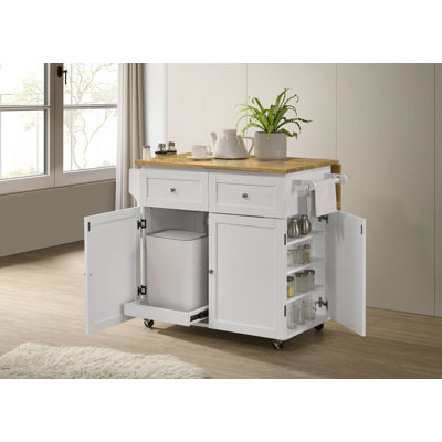 Carol Kitchen Island with Butcher Block Top
