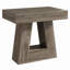 Table de chevet moderne à 2 niveaux avec base trapézoïdale, table de chevet à finition grain de bois-580677795