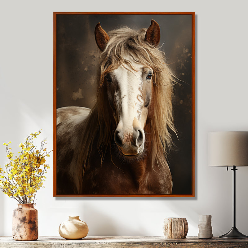 Kededra Brown Horse Harmonious Balance, reproduction d'art sur toile, H 44 po x l 34 po x P 1,5 po, Brown Floater Framed