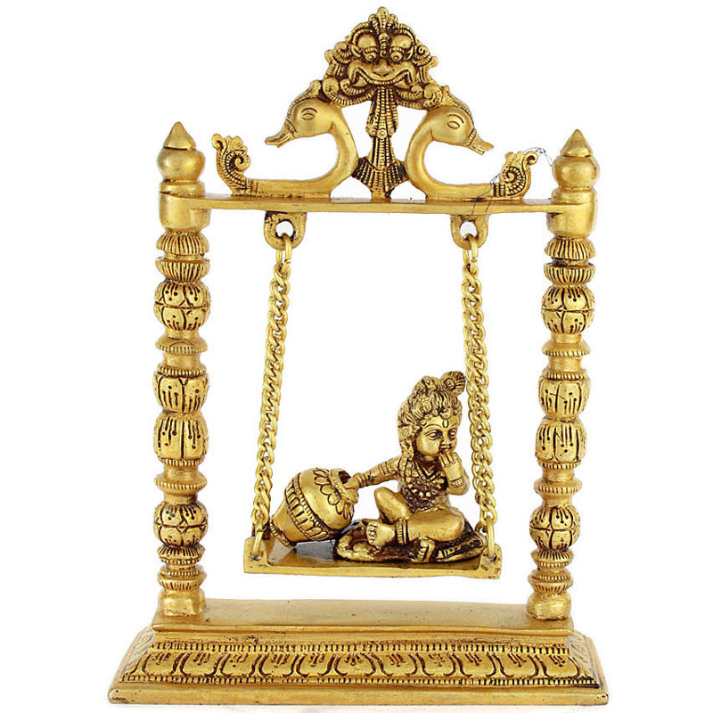 Statue Krishna sur une balançoire