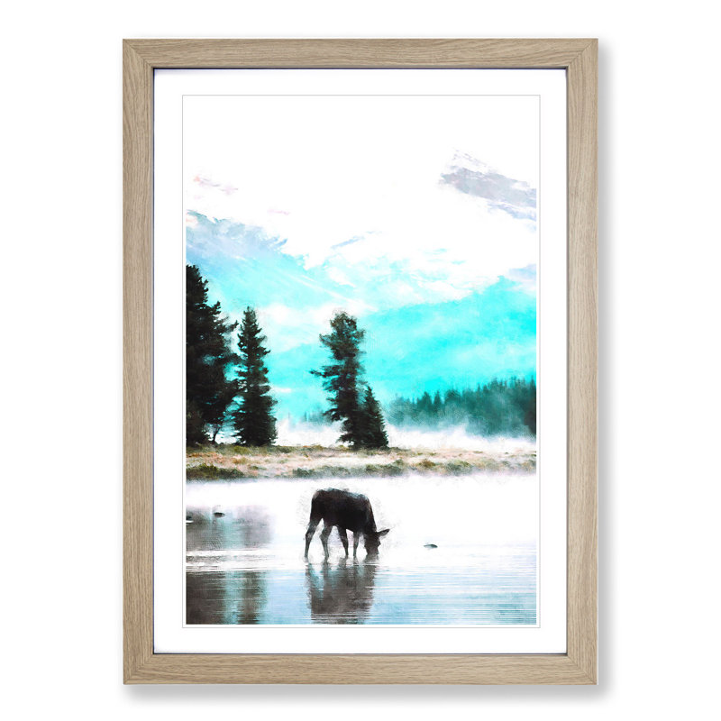 Donkey - Picture Frame Painting, 36cm H x 27cm W x 2cm D, Oak Framed