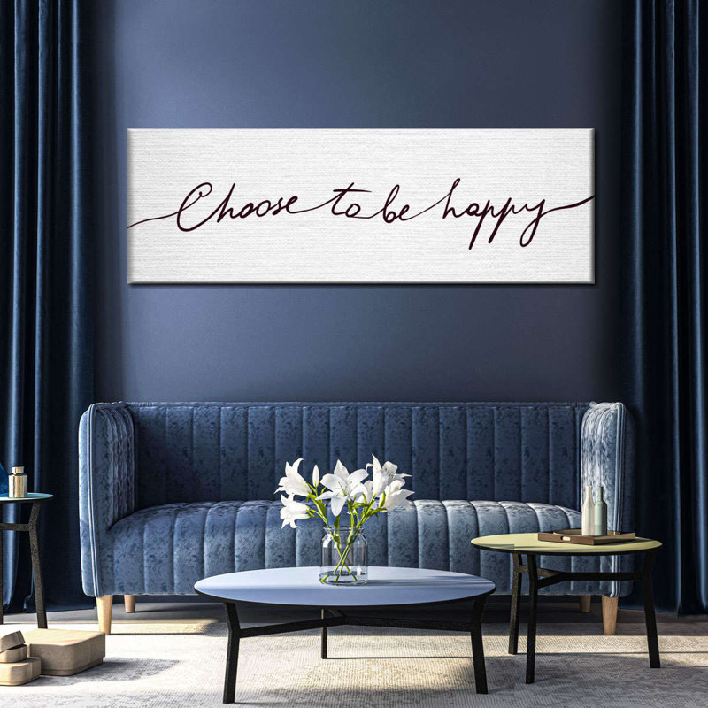 Choisir d'être heureux, impression sur toile, 8" H x 24" W x 1" D