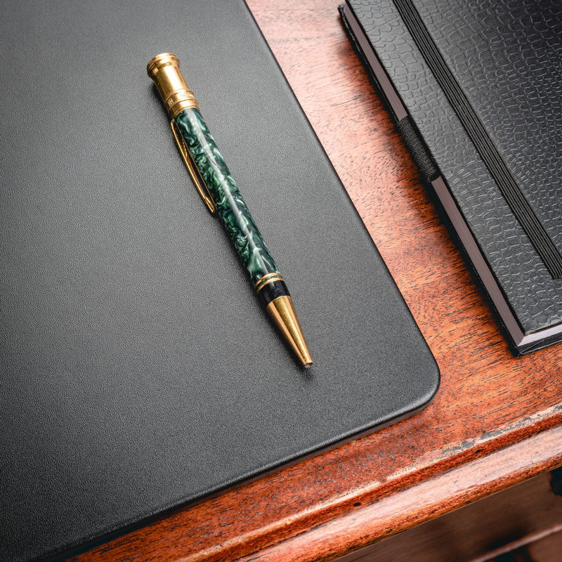 Bramfield Leather Desk Pad, Black, 30"H x 12.5"W