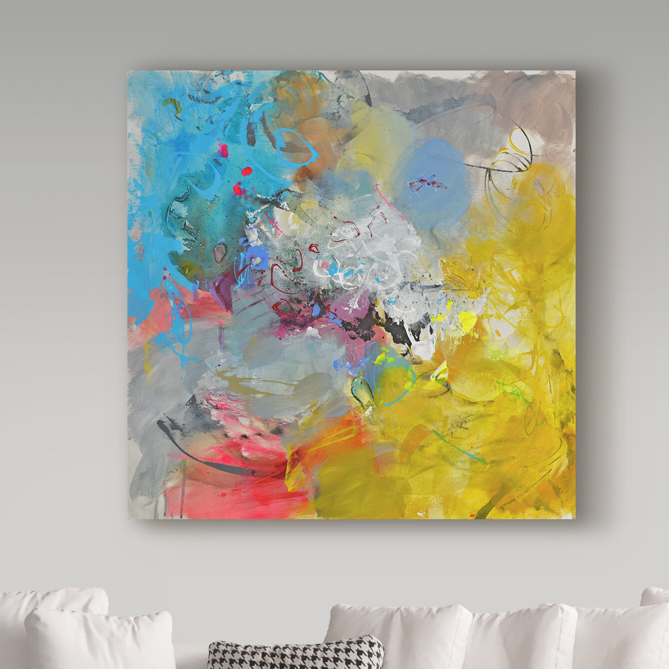 Canvas Wall Art Fire and Water - Artistic Abstract Painting With the  Texture of Paint Blots - Abstract - Canvas Prints