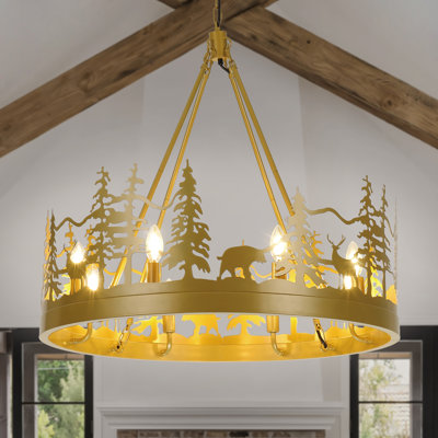 Lustre rustique à roulettes de style ambiant