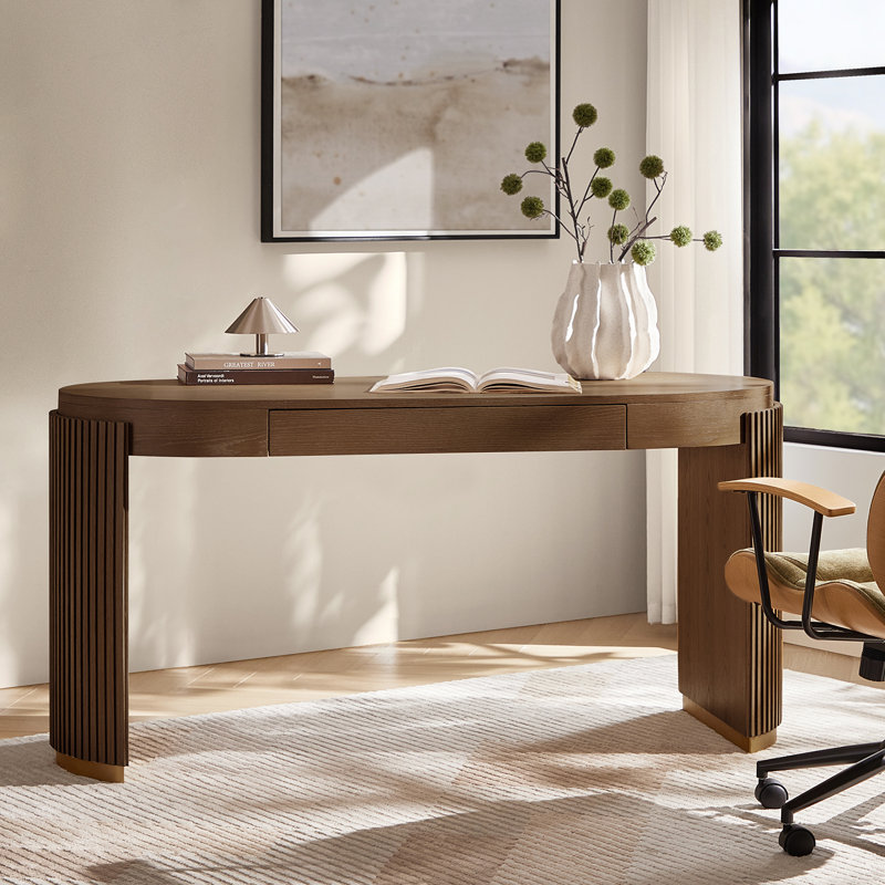 Bureau d'écriture cannelé l 60 "Olivine, Mocha