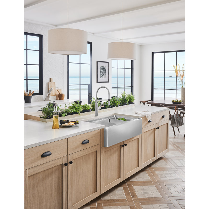 Solenta Pull Down Dual Spray Kitchen Faucet, Stainless