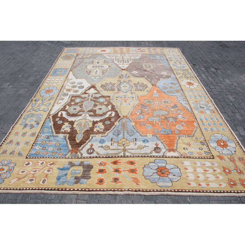 Authentic Large Turkish Oushak Rug with Intricate Vintage Design for Home Decor