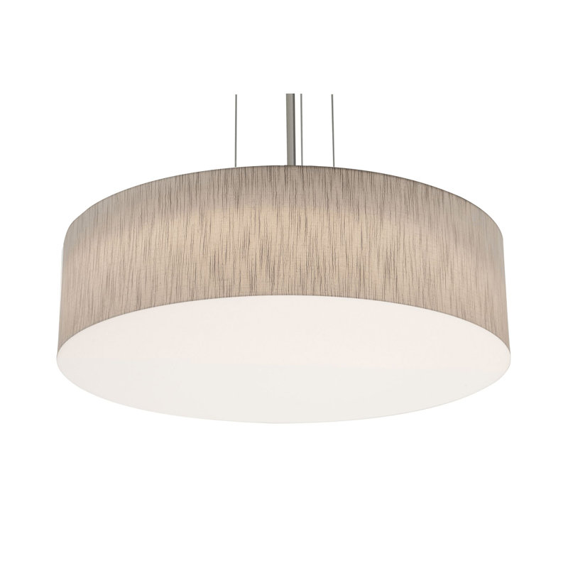Luminaire suspendu tambour Bozovich, Jute, H 44,5 po x l 24 po x P 24 po, Oui