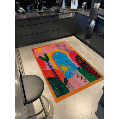Tapis décoratif multicolore Paris