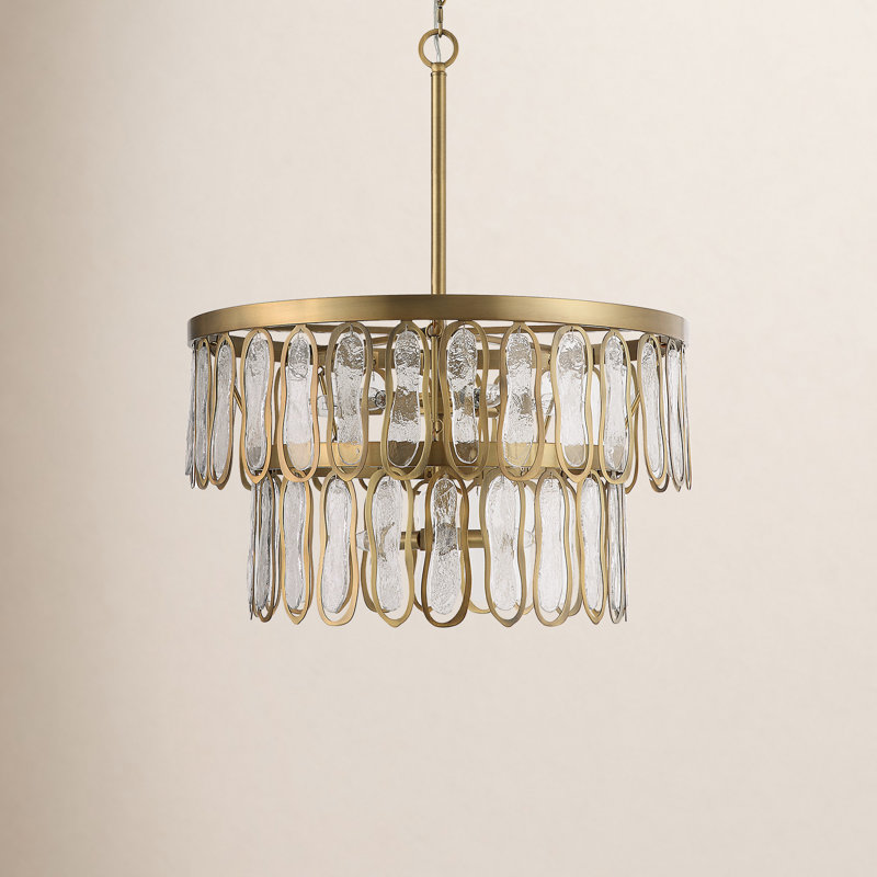 Luminaire suspendu unique en laiton antique à 9 lumières Stasia