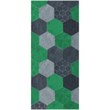 Hex Geometric Area Rug in Green/Gray/Black