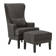 Caistor Upholstered Wingback Chair with Ottoman