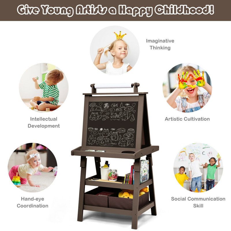 Effingham Isabelle & Max Wood H-Frame Easel, Brown