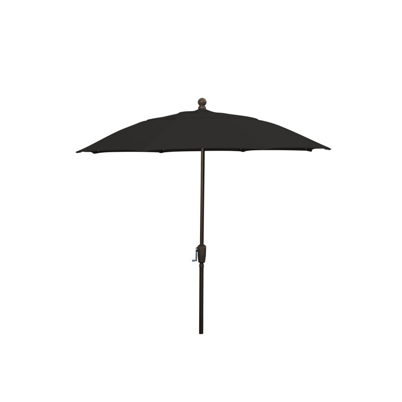 Parasol de marché octogonal 9 'Leonard, Toile Sunbrella® noir, Champagne