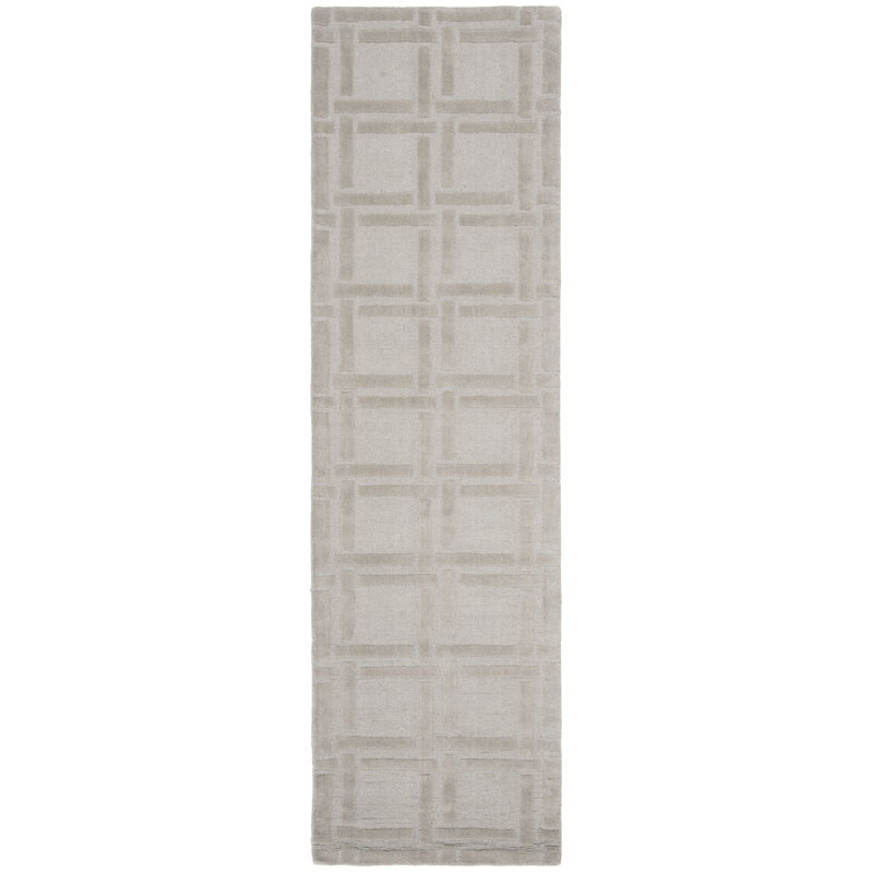 Soukup Hand Loomed Wool Geometric Rug, Runner 2'3" x 8'