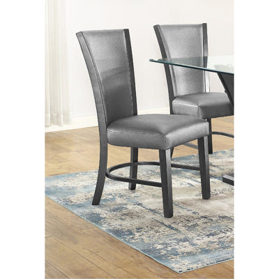 Ensemble de 2 chaises de salle à manger avec siège et dossier rembourrés gris, structure en bois noir, design contemporain, rembourrage, base robuste, pour salle de bain