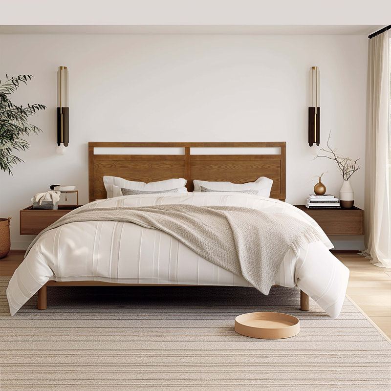 Tête de lit à panneau moderne en bois avec un design épuré, très grand, Très grand