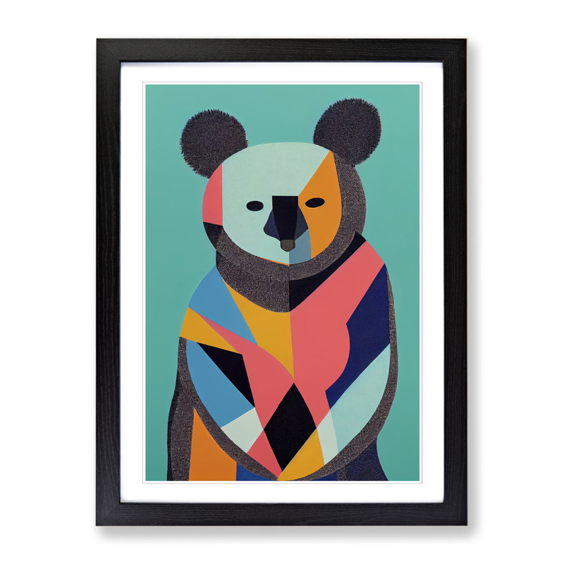 Ancelmo Koala Bear Abstract - Picture Frame Print, 46cm H x 2cm W x 3cm D, Black