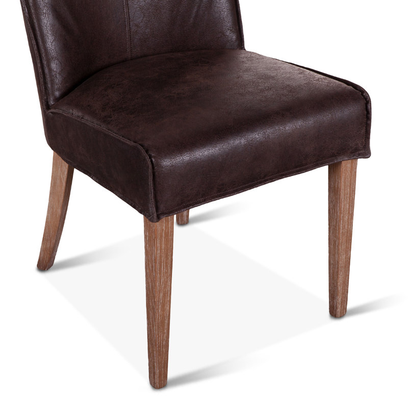 Hagood Leather Dining Chair, Dark Brown