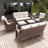 Ensemble de meubles de patio 7 pièces, ensemble de chaises berçantes modulaires en osier rotin avec repose-pieds, fauteuils coulissants pivotants et table basse