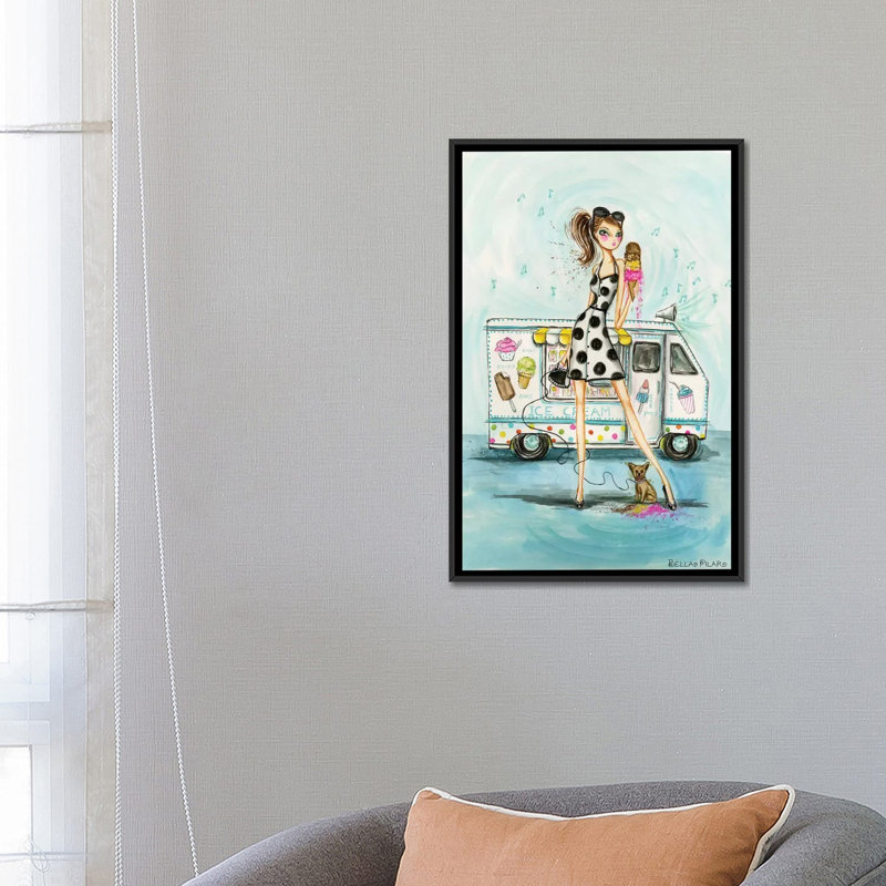 «Bella» Bella Pilar, reproduction sur toile tendue, Toile avec cadre noir, H 26 po x l 18 po x P 1,5 po, Pas de tapis